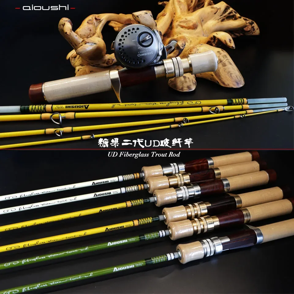 AIOUSHI Candy II UD Fiberglass Trout Rod Handmade Portable Lightweight Fishing Gear for Anglers