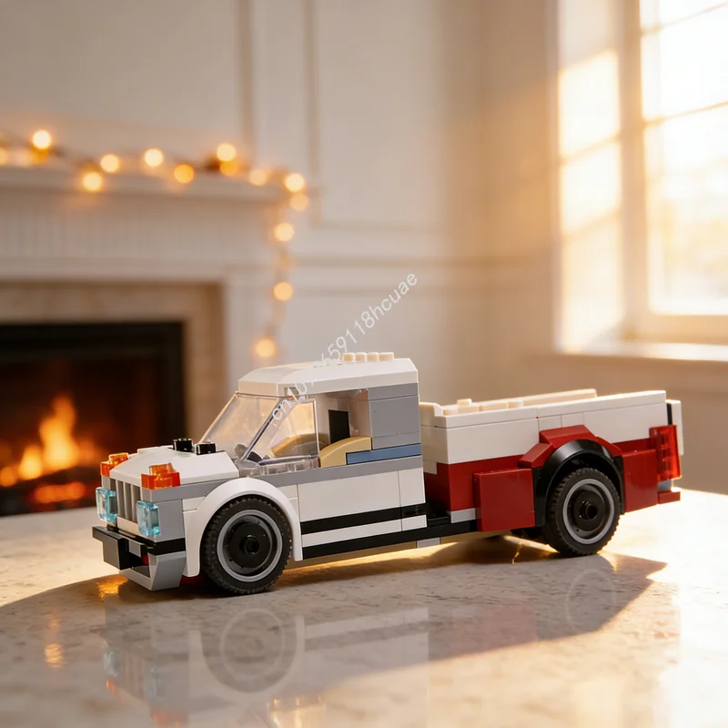 

253 детали MOC: Конструктор «Городской пикап», развивающая игрушка для сборки, DIY, креативный подарок на Рождество, обучающий конструктор для детей