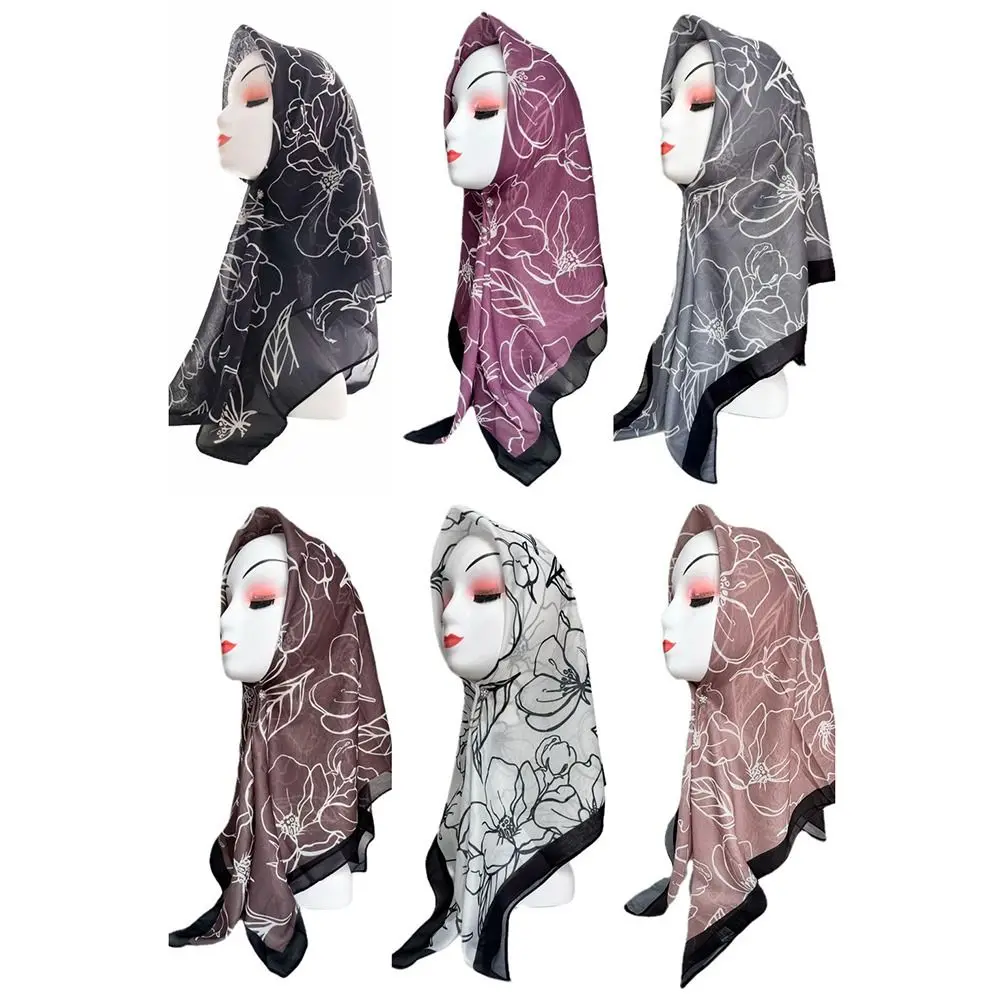 2-6 Years Old Sun Protection Islamic Underscarf Rose Flower Soft Hijabs Cap Beautiful Breathable Head Scarves for Men Women