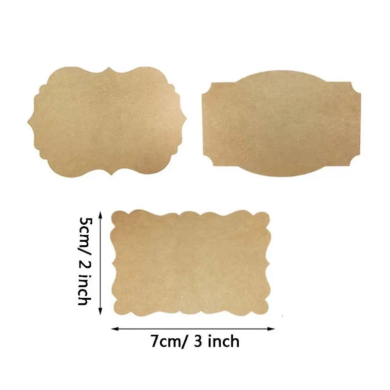 100 Pieces/Roll Writable Label Stickers Natural Brown Kraft Stickers for Canning Jar Crafts Baking Gifts Bread Packaging P9JD