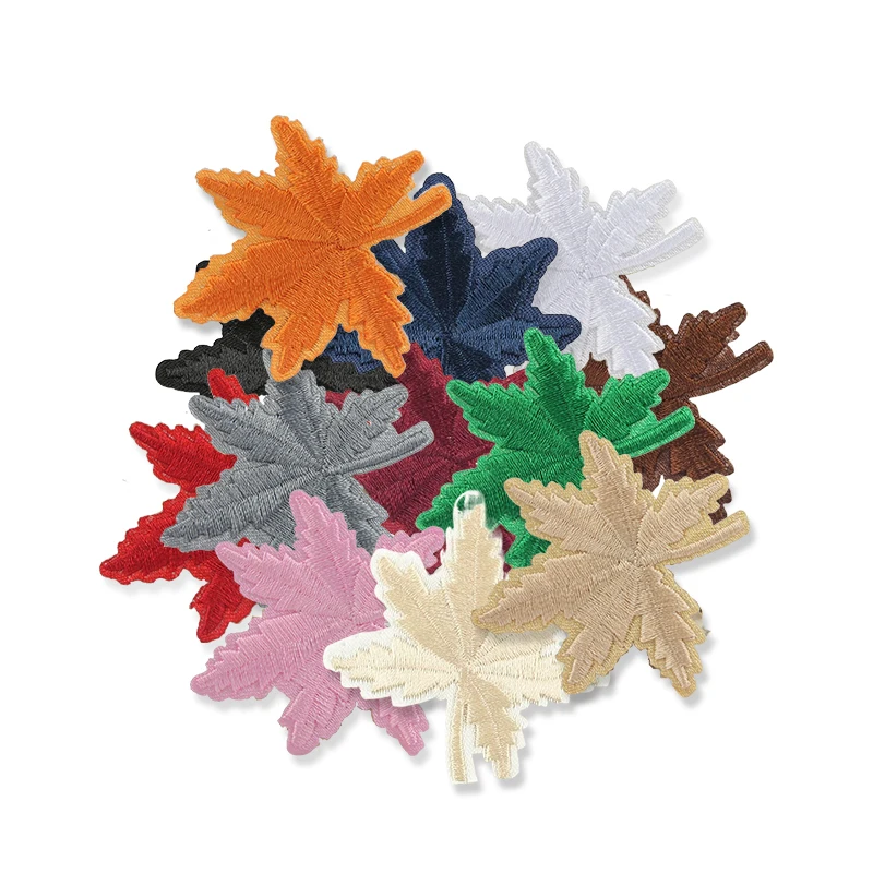 12 stücke Eisen Auf Patches Für Kleidung Maple Leaf Lot Groß Gestickte Nähen Mix Pack Parches Termoadhesivos Ropa Mochila Applique Diy – Detail 12