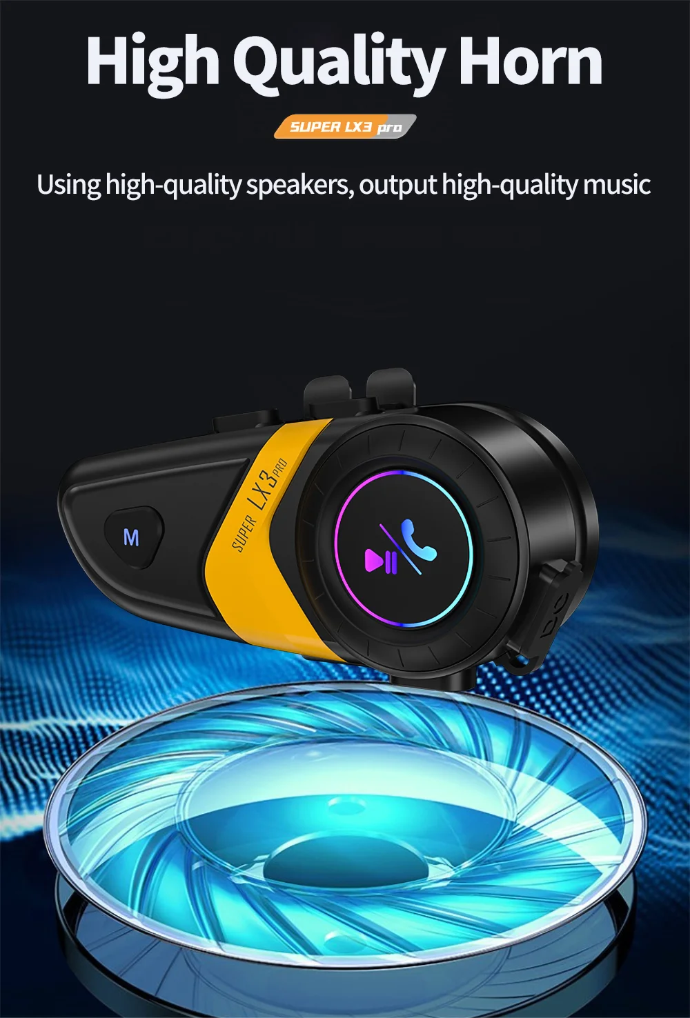 Interkom motocyklowy AI Voice Assistant Intercomunicador Intercom LX3 PRO