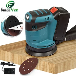 125mm Cordless Random-Orbit Electric Sander 3 Speed Wood Grinder Electric Polishing Grinding Machine For 18V Battery