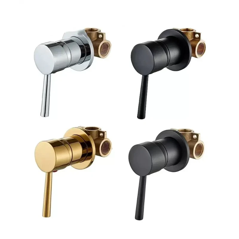 

Латунный смеситель для воды, смесители для ванной комнаты, переключающий клапан для душа, матовое золото, скрытый двухфункциональный клапан для горячей и холодной воды, контрастный клапан