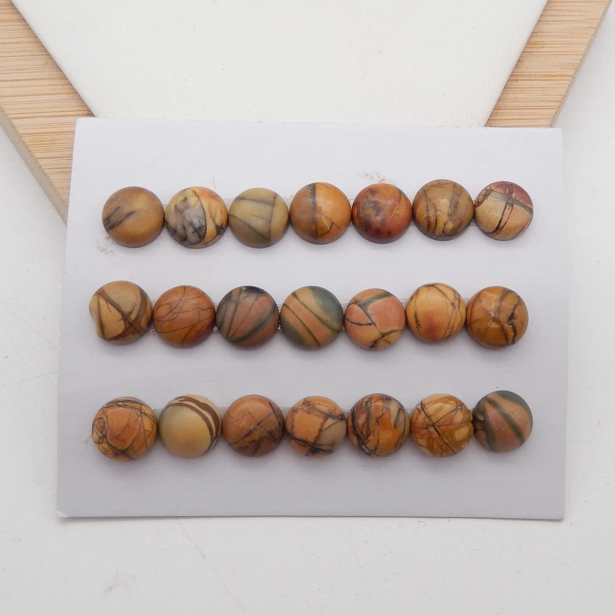 

21PCS Natural Multi-Color Picasso Jasper Round Cabochons, Loose Gemstone for Jewelry Making