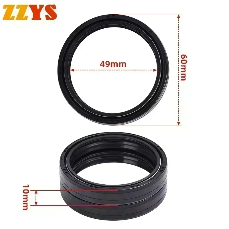 49x60x10 49*60 49 60 Motorcycle Front Shock Fork Damper Oil Seal for KAWASAKI VN2000 VN 2000 04-10 For suzuki RM125 RM 125 96-00