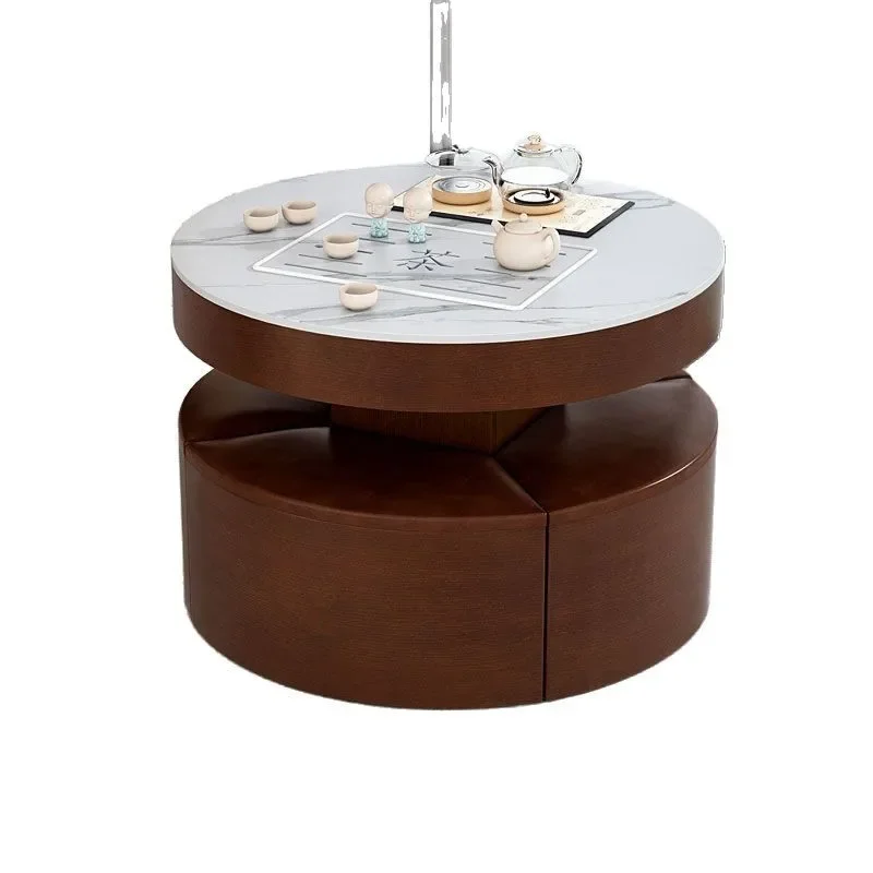 

Rock slab kung fu tea table small apartment household fire stone tea table intelligent automatic tea table and chair combination