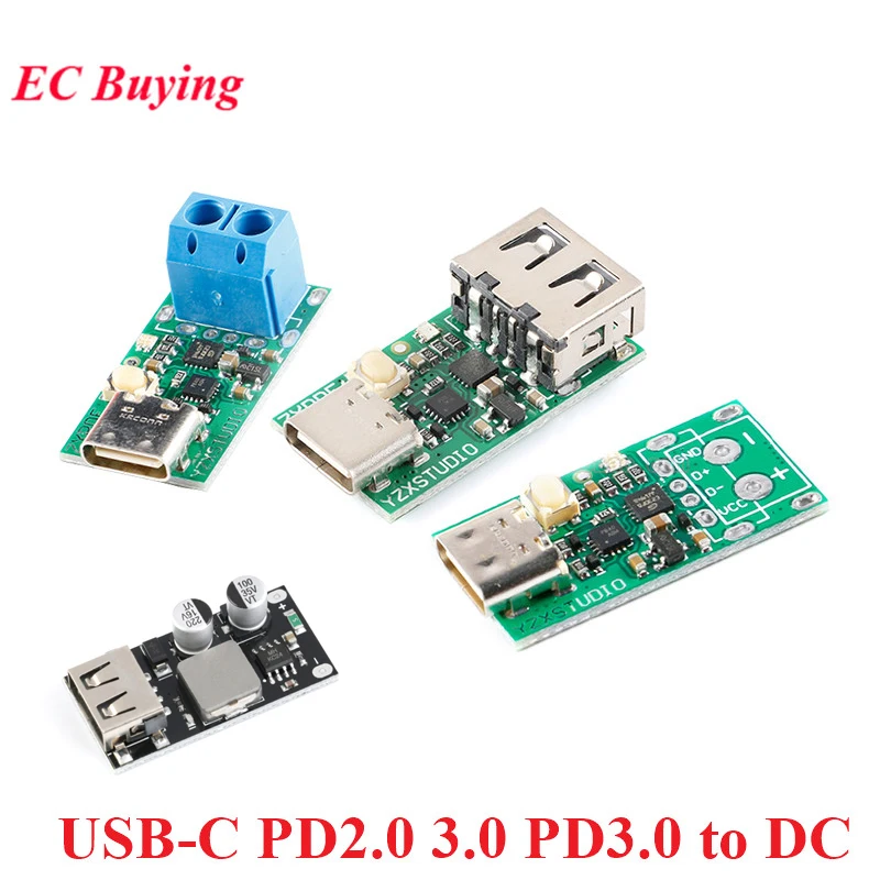 Type-C USB-C PD2.0 3.0 PD3.0 to DC Fast Charge Charging Trigger Polling Detector Notebook Power Supply Change Board Module