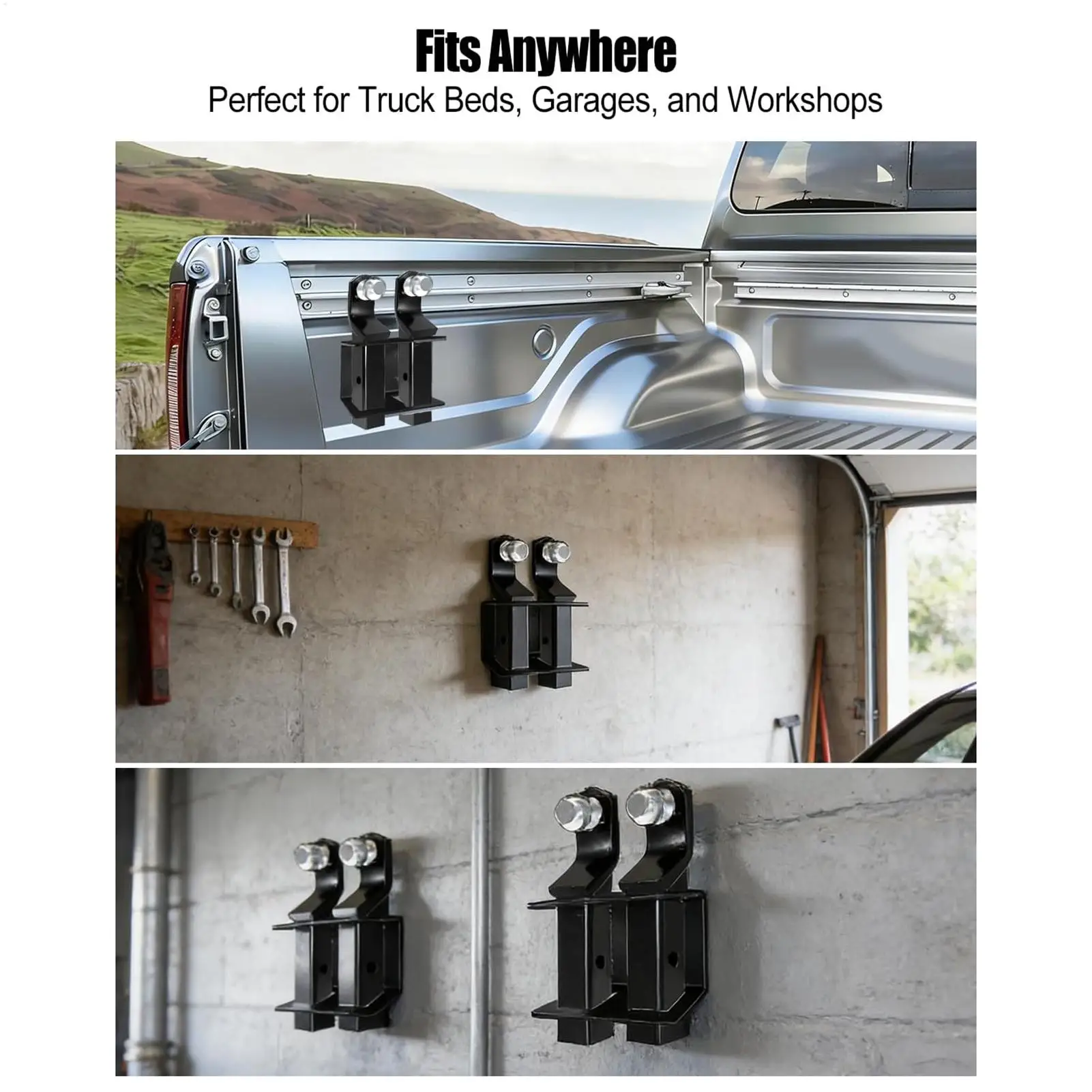 Hitch Holder Heavy-Duty Steel Trailer Bracket Trailer Hitch Bracket For Two Ball Mount 2 Inch Shank Garage Rv Car Replacement