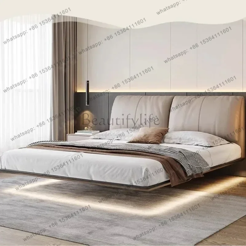 LJY Designer Wood Modern Bed Organizer Designer Large High Headboards Double Bed Bedroom Wooden Show Unique Muebles Home Furnitu