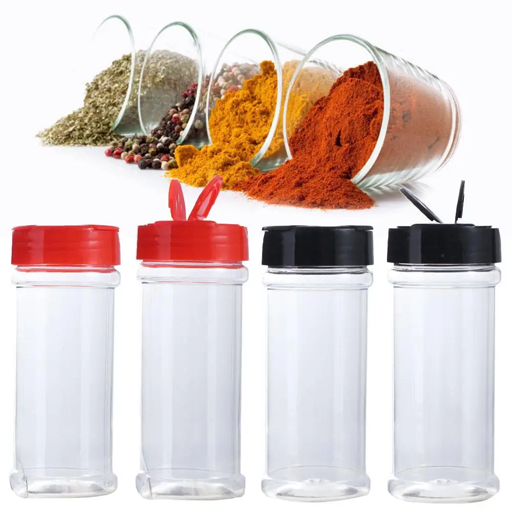 200ml Clear Plastic Spice Jar Butterfly Cover Transparent Seasoning Bottle Refill Spice Cumin Powder Containers