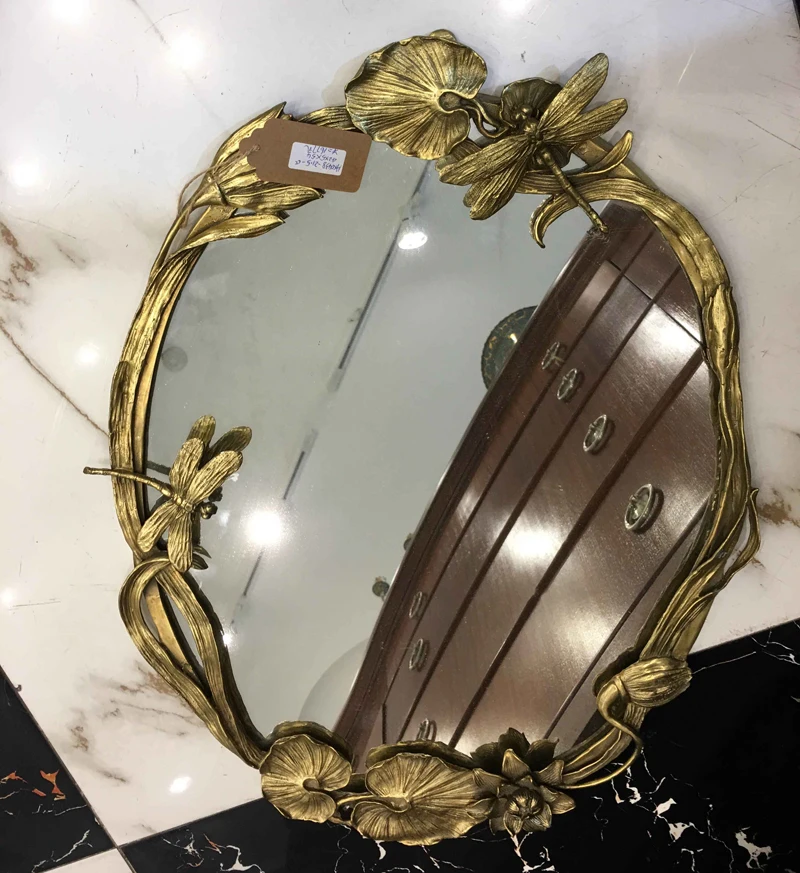 Classical home made old wall-mounted mirror ornament All-copper decorative wall-mounted mirror wall pendant