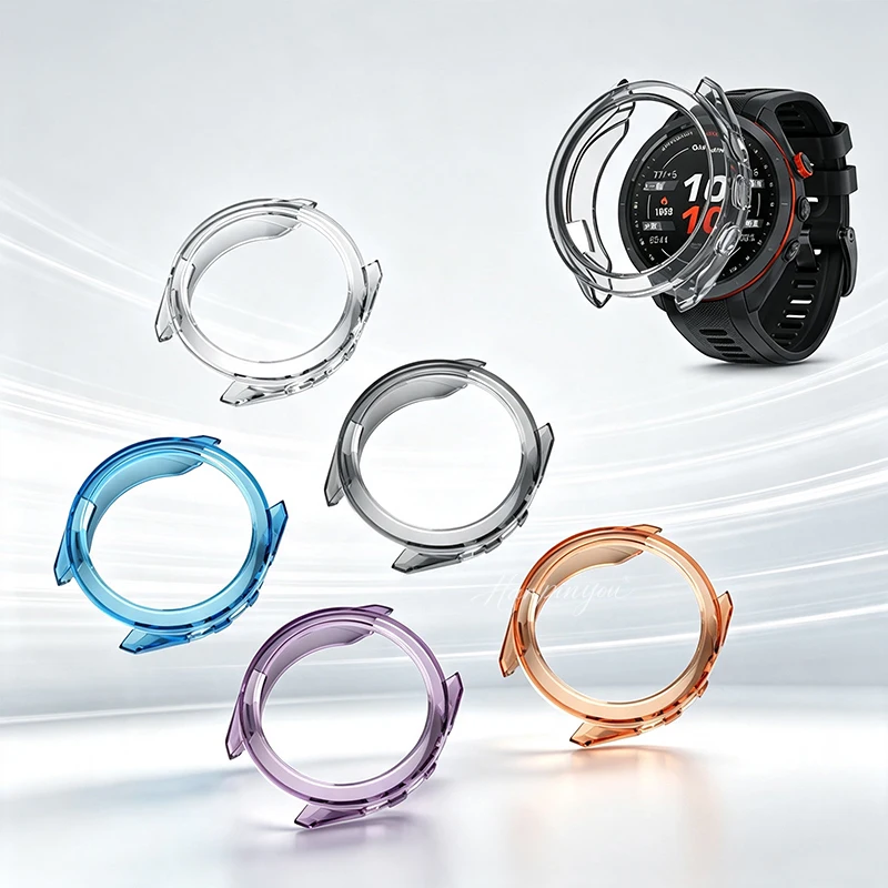 Soft Silicone TPU Watch Case For Garmin Approach S70 Forerunner 970 570 Transparent Protective Full Cover Shell Bumper