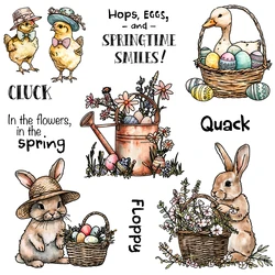 Mangocraft Eater Bunny Chicken Duck Eggs Clear Stamp Spring Day DIY Scrapbooking Supplies Silicone Stamp For Cards Albums Decor