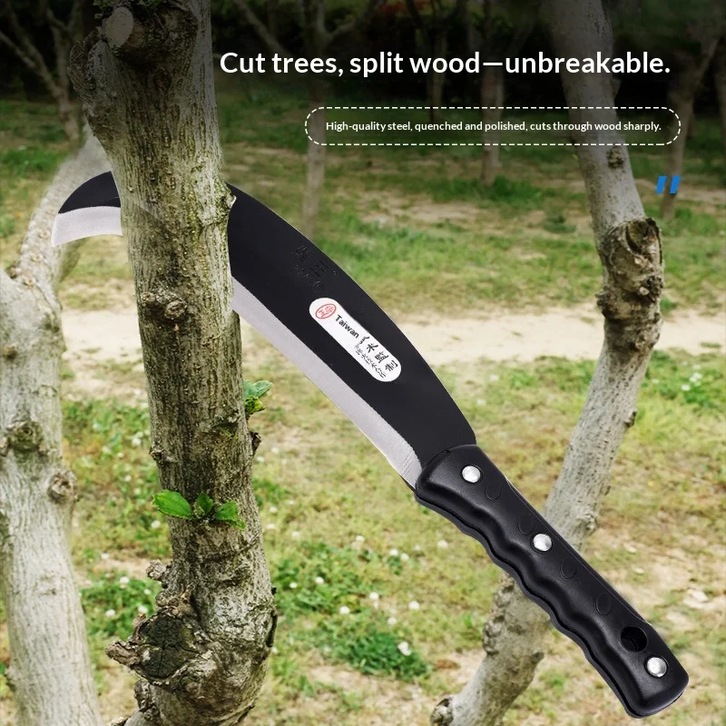 

Инструмент для обрезки деревьев, стрижки травы и уборки риса из марганцевой стали с изогнутым лезвием и пластиковой ручкой