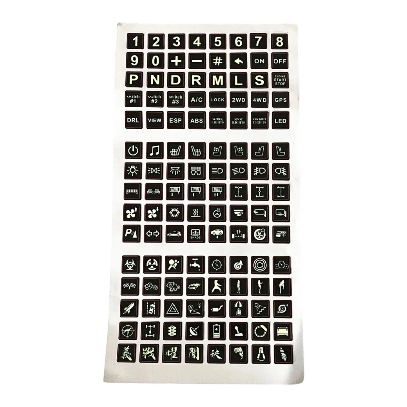 

PVC Glowing Rocker Switches Stickers Decals for Automotive Interior Labels Waterproof PVC Materials