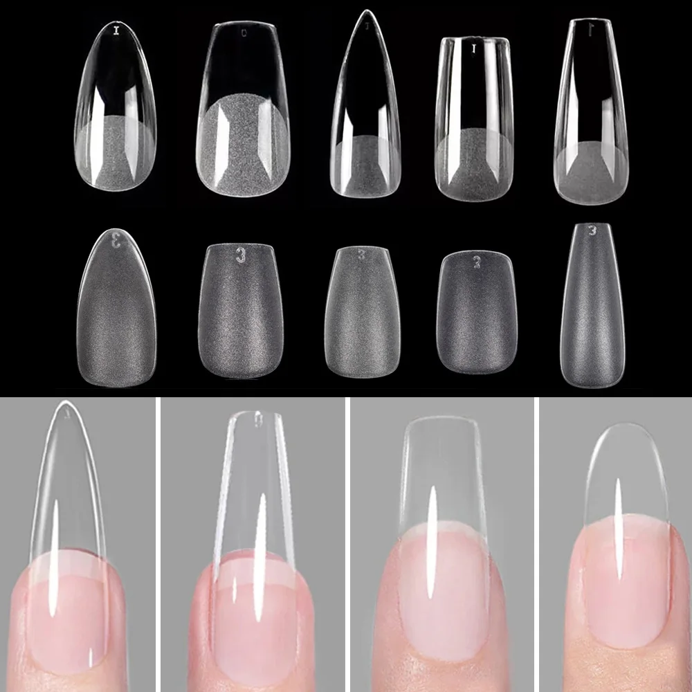 120pcs/Bag Nail Tips Coffin Press on Nail Clear Full Cover Fake Nail Artificial Long press on nails