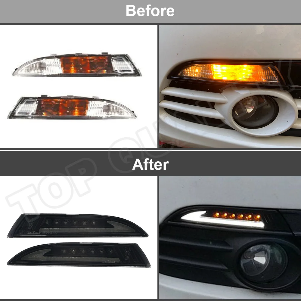 For VW Scirocco 2008-2013 LED Side Marker Lamp Amber Turn Signal Lights White DRL Daytime Running Lights Smoke/Clear Lens