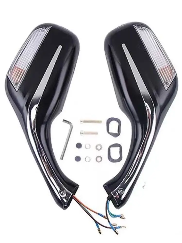 Decorative Motorcycle Side Mirrors With Signal Light for Kymco Piaggio Honda Suzuki for 50cc-150cc Modified Rear View Glasses