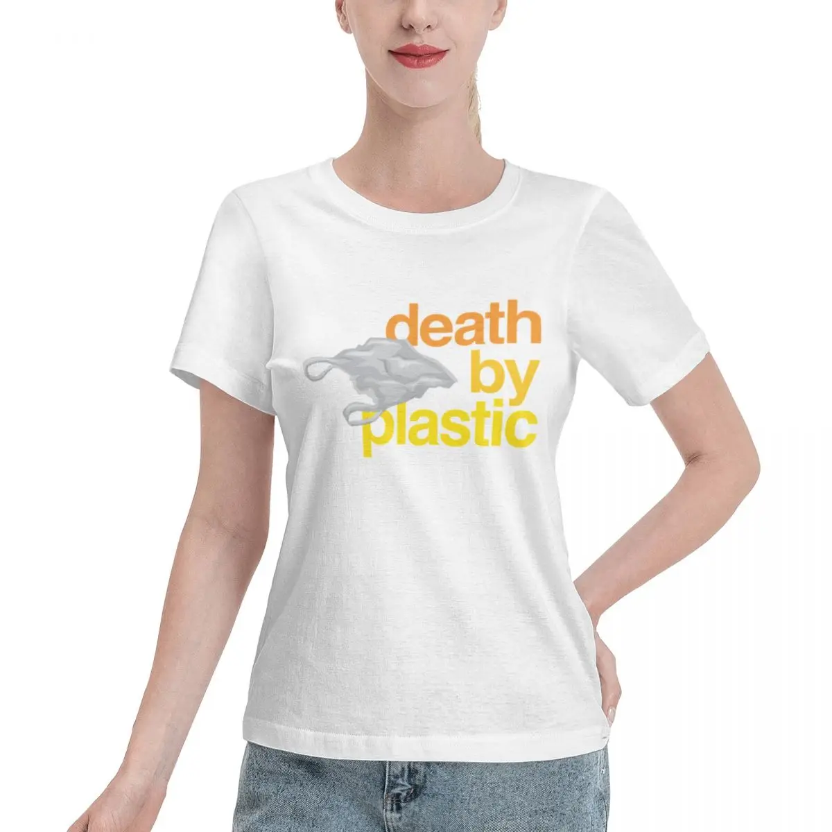 Reliable Item Death By Plastic Women's T-shirt Preppy Plus Size Women Tee