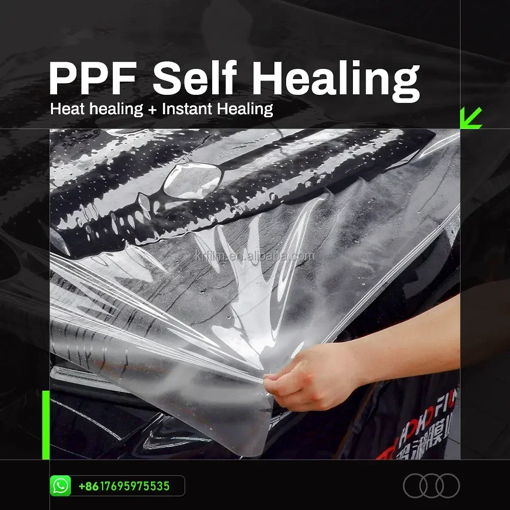 2025 kr filmes de carro 1.52*15m tpu ppf 10 anos de garantia alta transparente 7.5mil auto cura pintura proteção cor clara carro tph