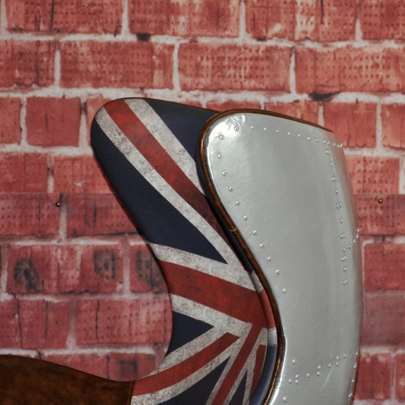 

Industrial style aluminum leather creative egg chair retro fashion personalized swivel chair office seat computer chair