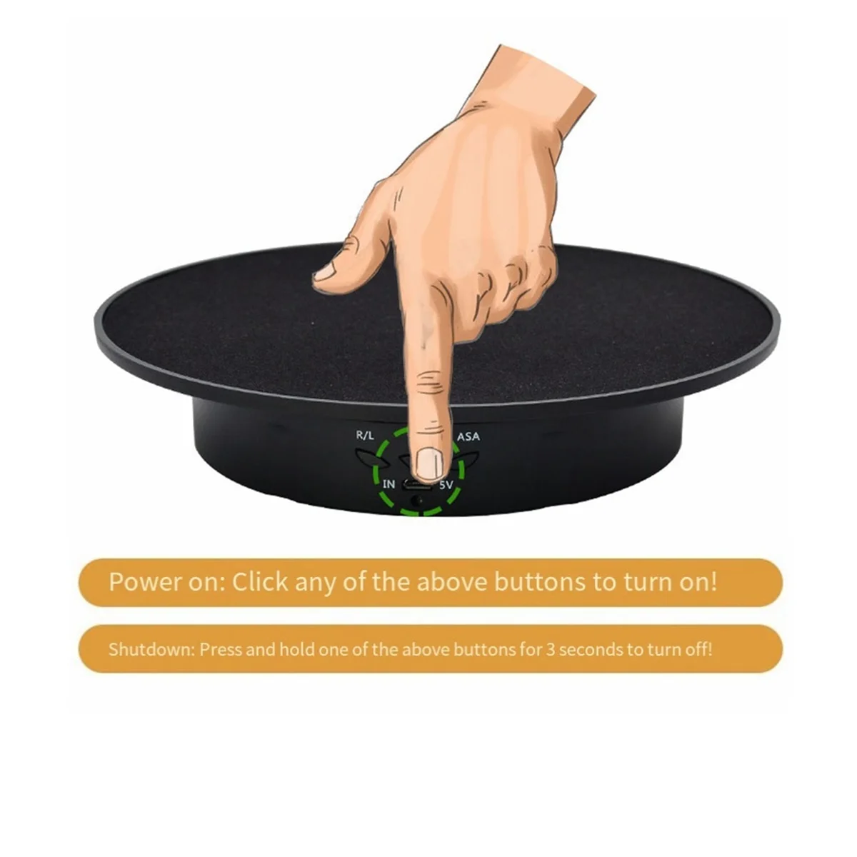 

A56X Rechargeable Automatic Revolve Live Jewelry Artifacts Video Electric Rotational Table Panoramic Display Table, D