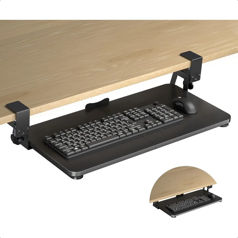 

Keyboard Tray Under Desk Large CClamp 25.6 30 Including Clamps x 11.8 SlideOut Platform Computer Drawer Pull Out Keyboard Mouse