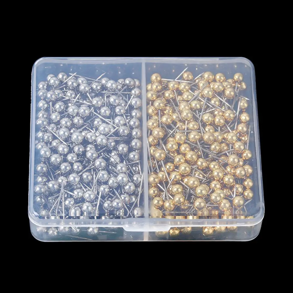 400 Pcs Round Push Pins Map Tacks Bright Color Stainless Steel Needle Point Reusable Office