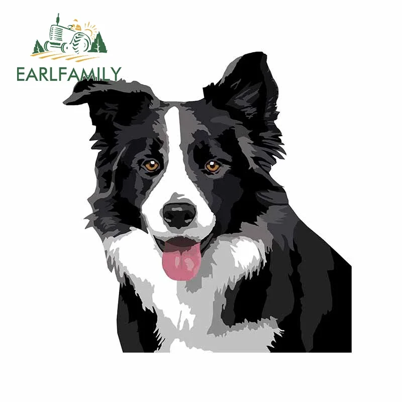 EARLFAMILY 13cm x 12.5cm For Border Collie Funny Car Stickers Waterproof Decal Bumper Trunk Vinyl Material Occlusion Scratch