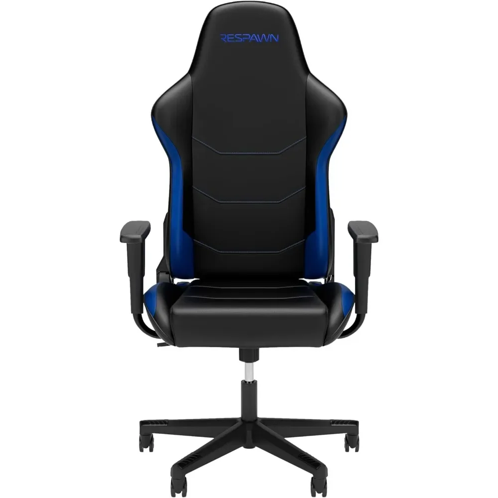 Silla de ordenador reclinable de 135 grados con tensión de inclinación ajustable y bloqueo de ángulo, reposacabezas integrado para juegos, azul