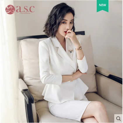 Women Fashion High Quality Suit Blazer Skirt 3 Piece Set  Women Suits Office Sets костюм женский  trajes Mujer Chaqueta Pantalón