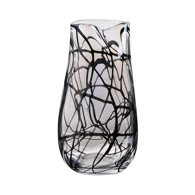 

Irregular lines glass vase exhibition hall villa living room dining table high-end home ornament
