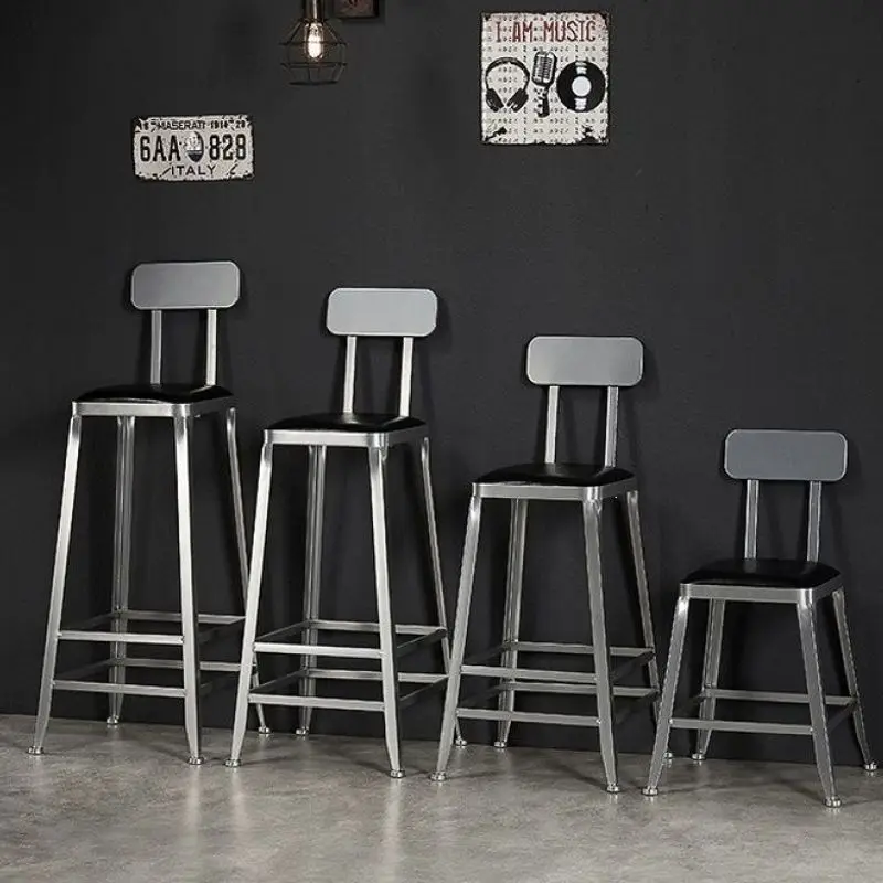 Wind wine bar chair wrought iron high simple home backrest high bar stool table and chair new hot-selling models
