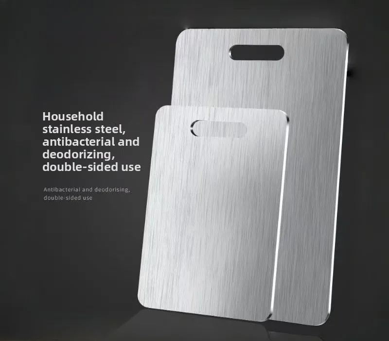 Titanium Cutting Stainless Boards for Kitchen Board 316 Steel Thickened Double Sided Food Grade Portable Fruit Meat Chopping