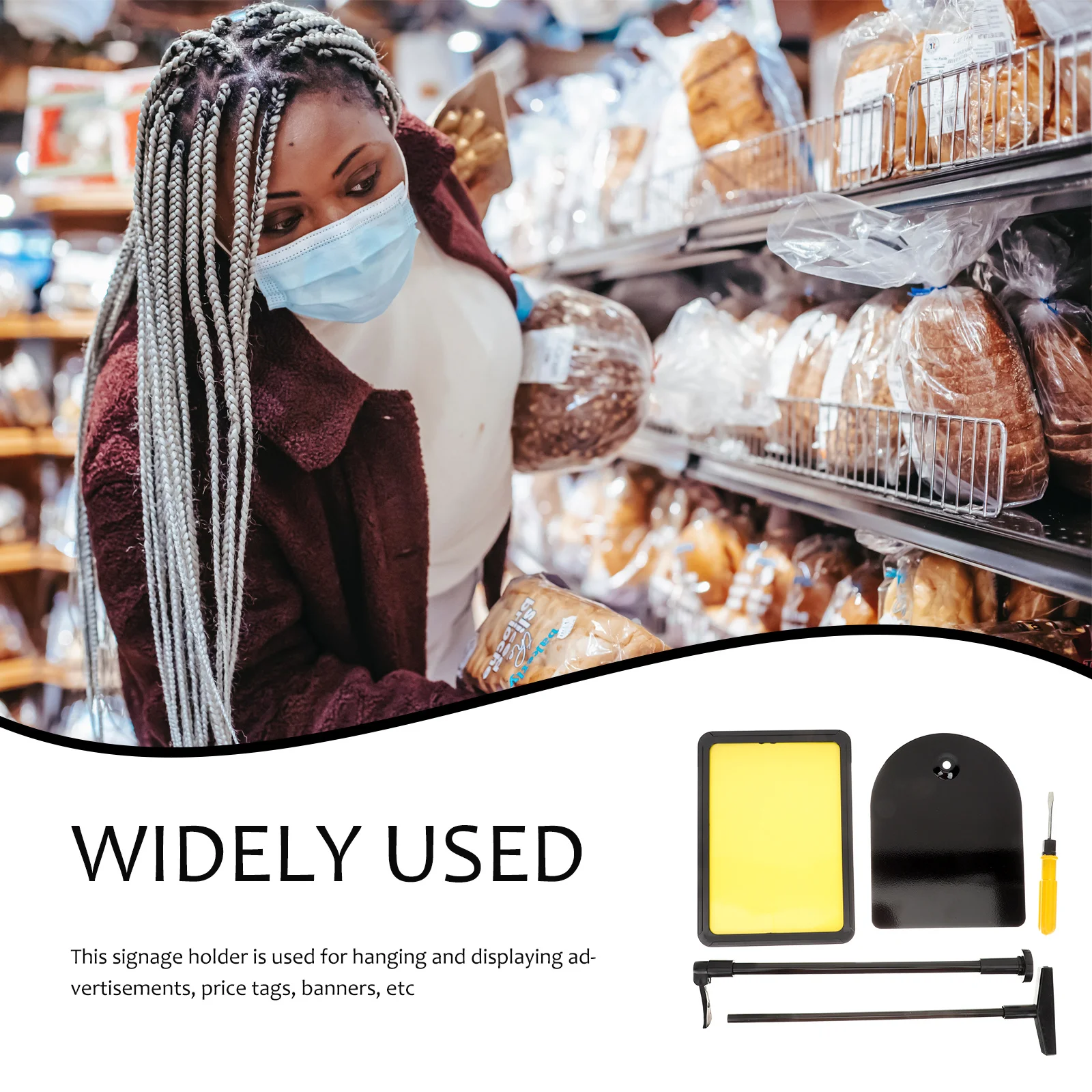 

Convenient Poster Stand Professional Sign Holder Adjustable Multi-Function Price Tag Vertical Display Supermarket Supply