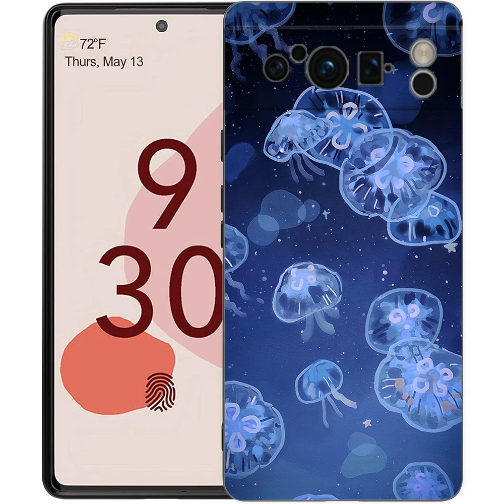 حافظة لهاتف جوجل بيكسل 10 برو بيكسل 9 برو XL حافظة من البولي يوريثان بكسل 8 برو 9A 8A 7A 7 6A 6 Pro غطاء دولفين الحوت يقترن زوجين