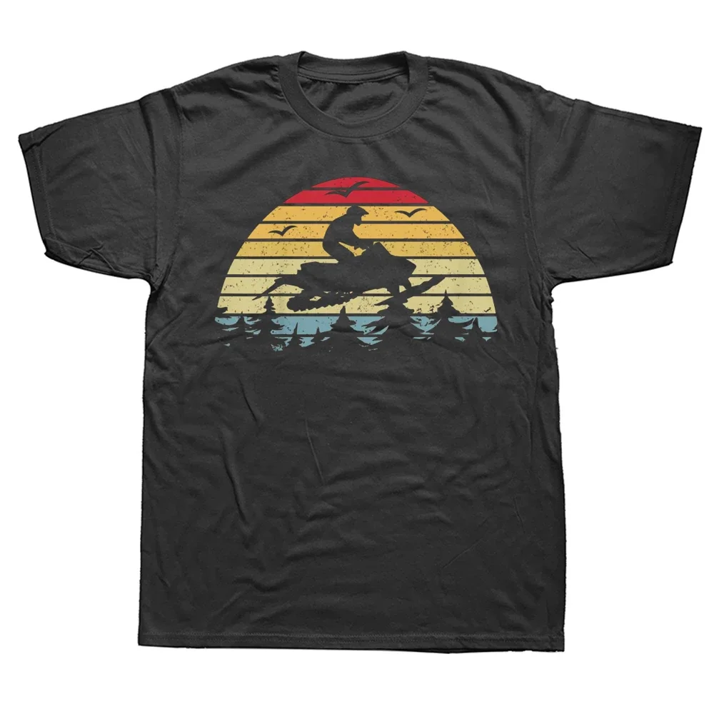 Graphic Cotton Streetwear Short Sleeve Birthday Gifts Summer Style T-shirt  Snowmobile Retro Mountain Snowmobiling T Shirts