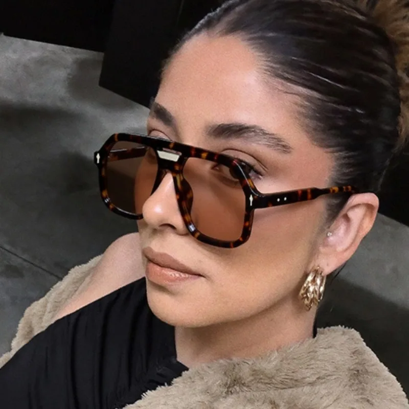 جديد شعاع مزدوج كبير إطار الطيار نظارات موضة المرأة مصمم النظارات الشمسية الرجال الصيف القيادة النظارات UV400 النظارات