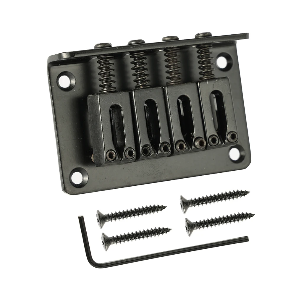 Sleek Metal Construction Hardtail Bridge Accessory for Electric For Box Guitars & Ukuleles with Adjustable Saddles