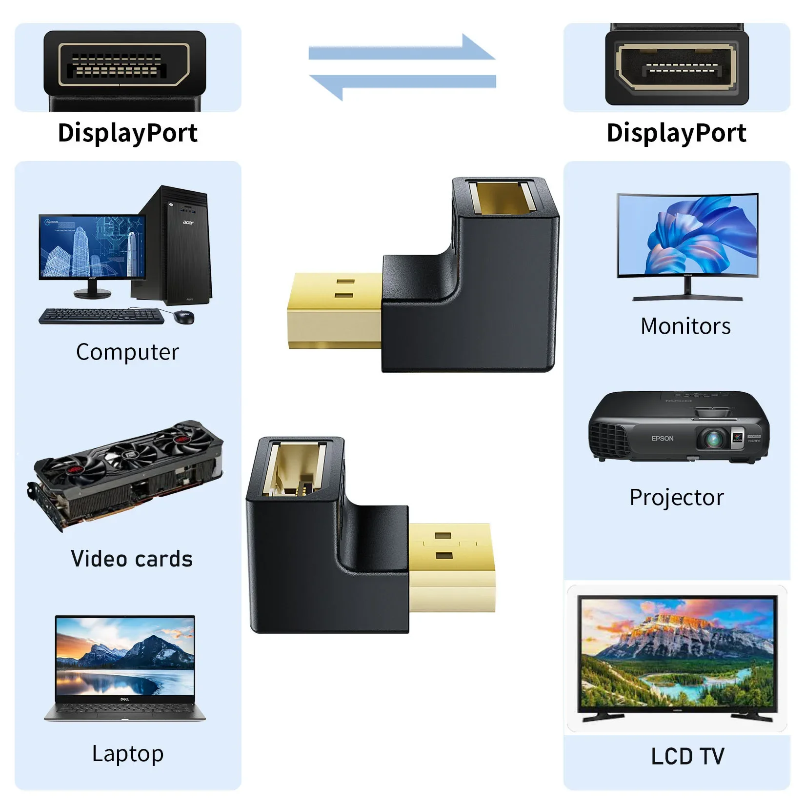 4K Displayport To Mini Displayport Adapter Mini DP To DP Cable Extender For Projector PC TV Macbook Pro Air Monitor Converter
