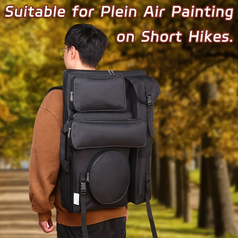 1 قطعة رسم حقيبة ظهر تحمل أسود/رمادي ، A2/18x26in ، سميكة ، للتخزين ، لوحة الرسم والحامل ، في الهواء الطلق للفنانين ، الكبار