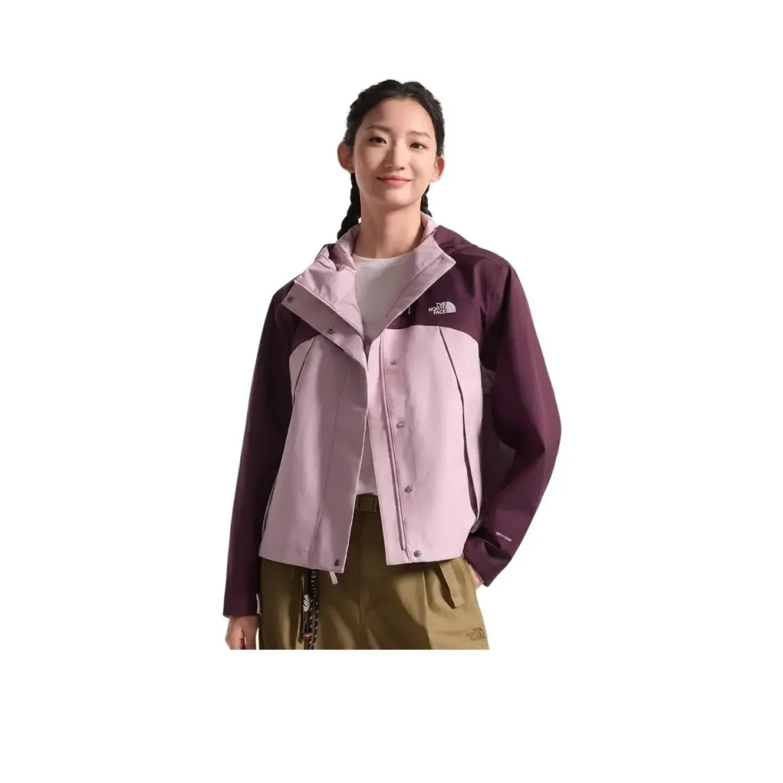 THE NORTH FACE Hard Shell Hooded Loose Zipper Short Hiking Waterproof and Windproof Jacket Women's NF0A8J6X-0DA