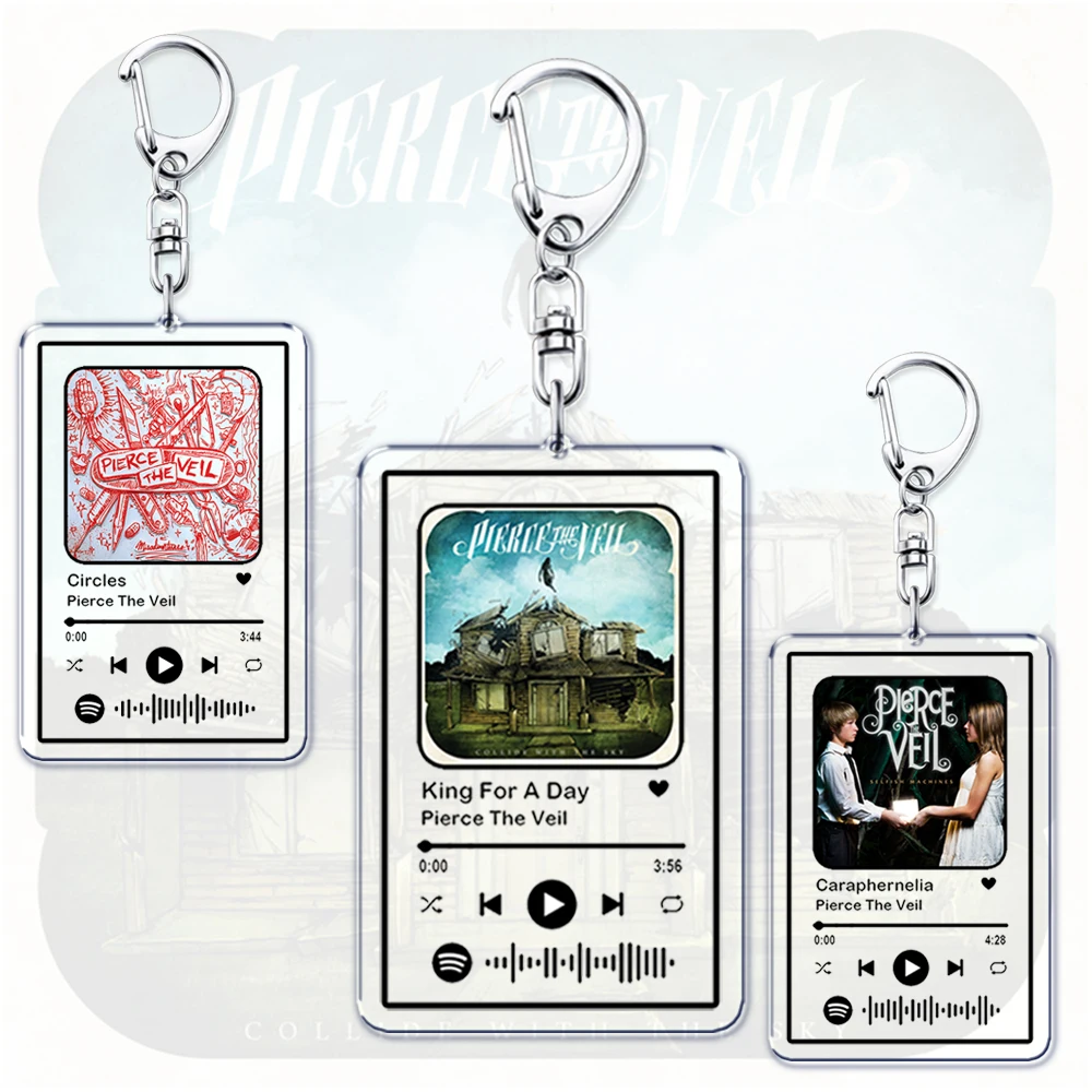 Pop Punk Singer Emo Music Keychains for Women Accessories Bag Collide with The Sky Vic Fuentes Keying Jewelry Fans Friends Gifts