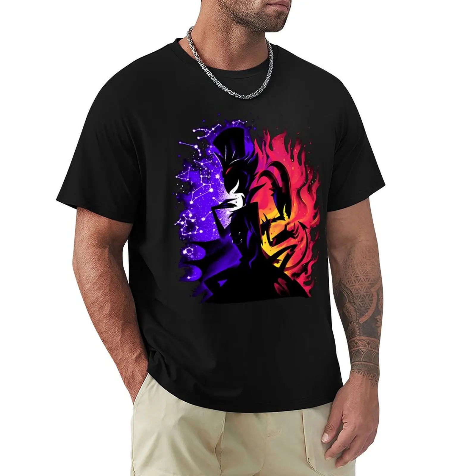 Stolas And Blitzo Inner Desires - Helluva Boss T-Shirt Regular Fit Plain Tee Shirt