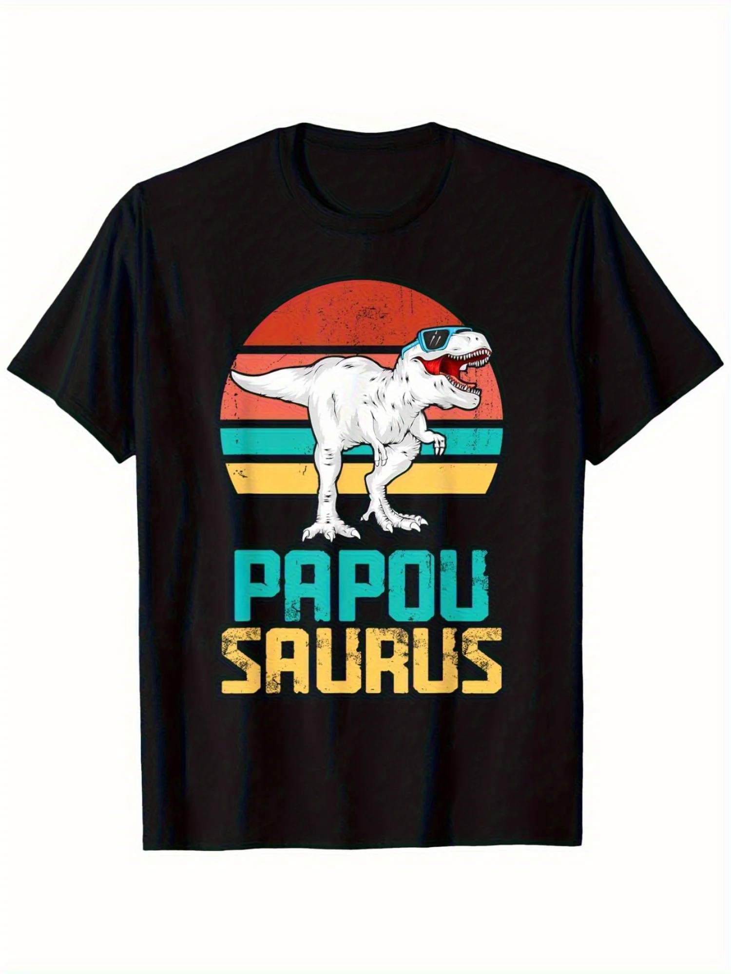 Camiseta Papou Aurus Grandpa - Camiseta casual masculina de manga curta com gola redonda - Com padrões geométricos, um design humorístico da família G