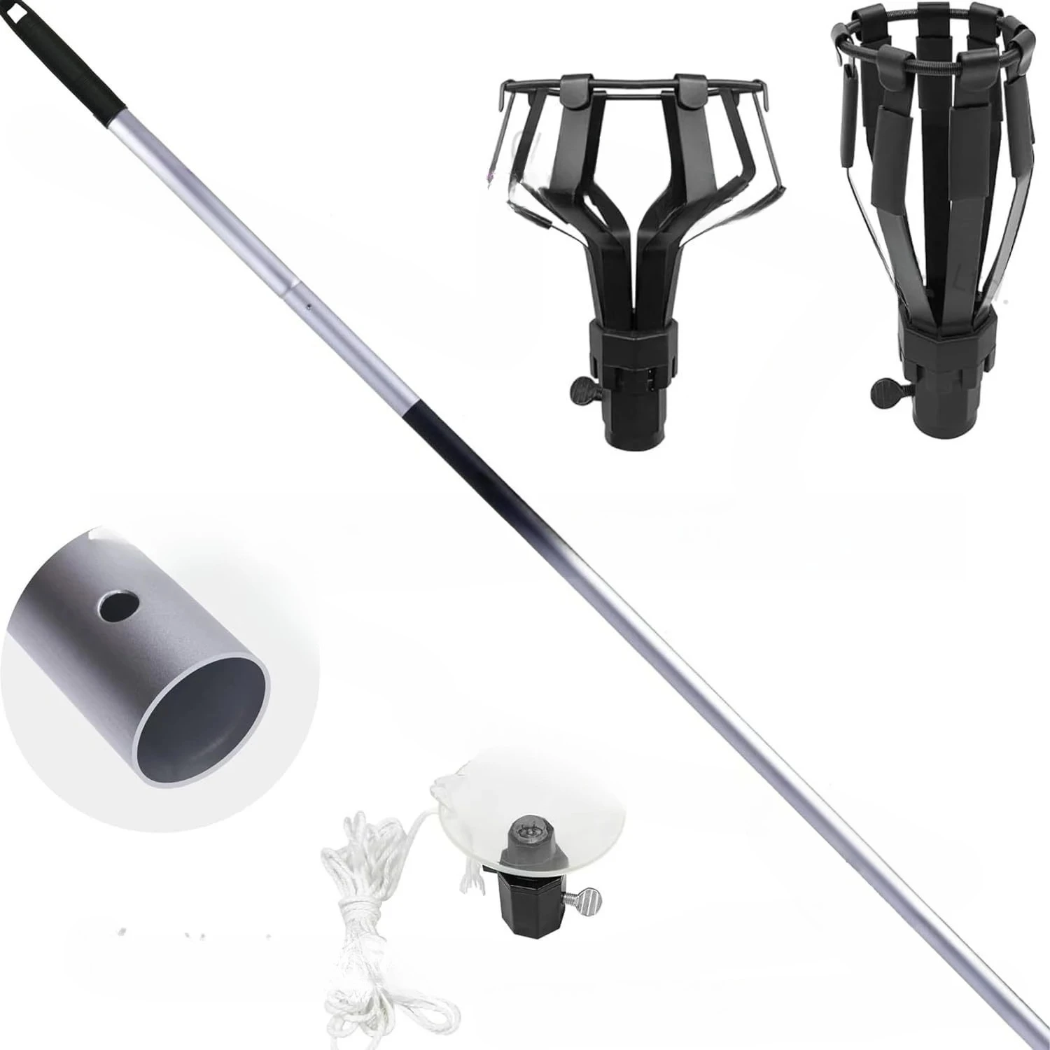 High-altitude light bulb changing artifact fruit picker suction cup light picker three-piece set extended telescopic aluminum ro