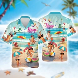 Summer Hawaiian Fruit Pineapple Party 3D Print Beach Shirt Casual Aloha Sealife Shirts For Men Hip Hop Animal Y2k Blouses Tops