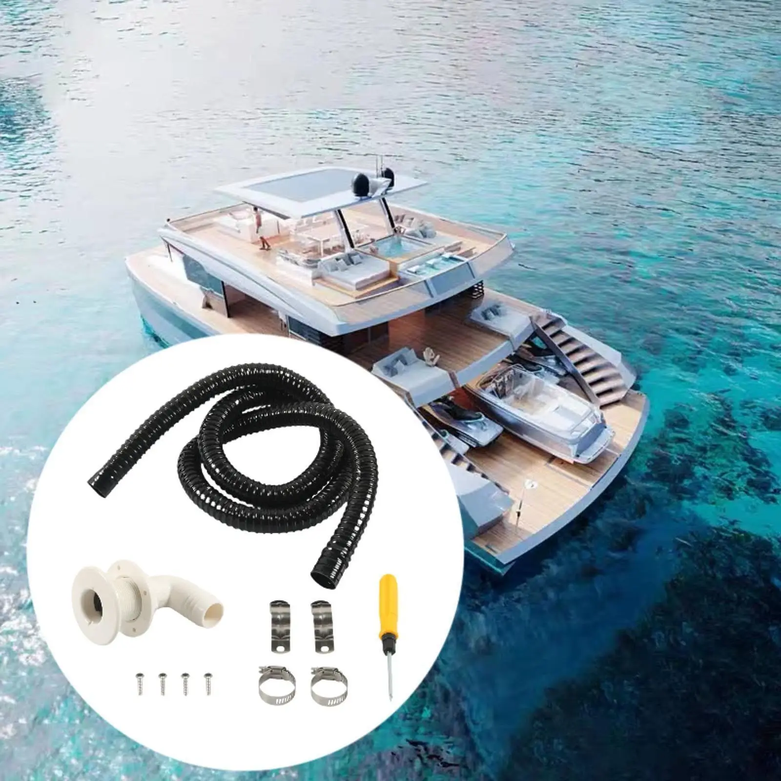 

Шланг для морского трюмного насоса из АБС-пластика 1-1/8 дюйма: гибкий комплект для легкой установки и отвода воды из корпуса лодки