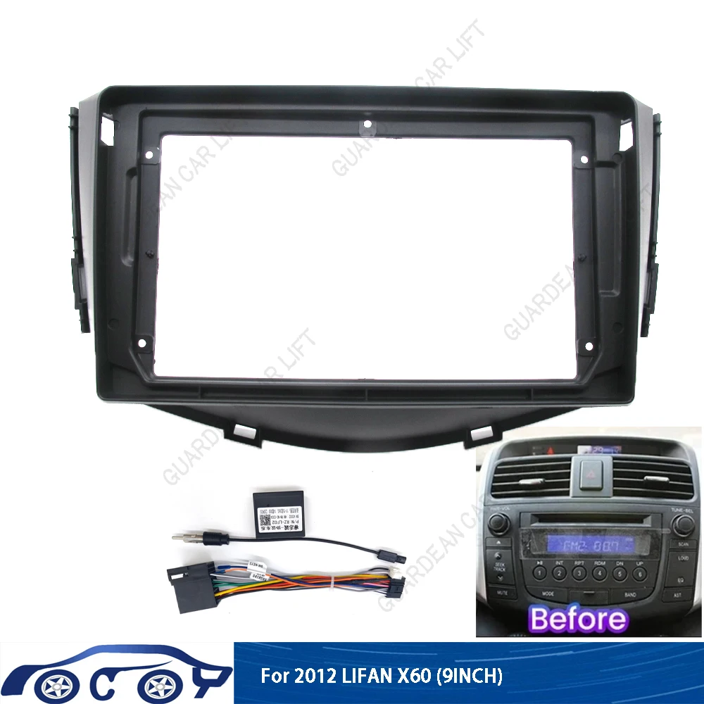 

Car Radio Fascias For 2012 LIFAN X60 9Inch Android GPS MP5 Stereo Player 2 Din Head Unit Panel Dash Frame With cable canbus